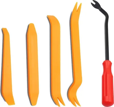Produktbild von Auto Zierleistenkeile,5-teiliges Auto-Innenkeil-Set+ Demontage Werkzeug Innenraum Verkleidung Set,Automotive Reparatur Set,für Fahrzeuginnenreparatur Innenraumkeilklemmen-Entferner