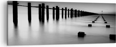 Produktbild von Bild auf Leinwand - Leinwandbild - Meer Ufer Ozean Horizont - 140x50cm - Wand Bild - Wanddeko - Leinwanddruck - Bilder - Kunstdruck - Wanddekoration - Leinwand bilder - Wandkunst - AB140x50-2229