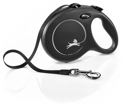 Productafbeelding van Flexi New Classic M riem, 5 meter, zwart