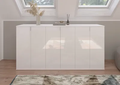 Produktbild von Projekt X Sideboard Weiß / Weiß Hochglanz