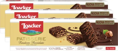 Produktbild von Loacker Fondente Nocciolato Waffel mit Schokoladencreme 100g 3er Pack