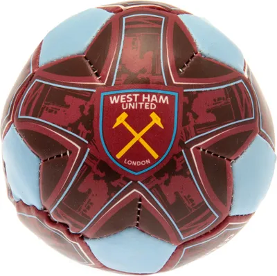 Produktbild von West Ham United FC - Měkký mini fotbalový míč TA10339 (jedna velikost) (vínově červená/nebesky modrá)