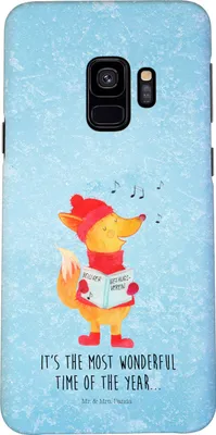 Produktbild von Mr. & Mrs. Panda Samsung Galaxy S9 Handyhülle Fuchs Sänger - Eisblau - Geschenk, Handycover, Weihnachten, Winter, Cover, Smartphone Hülle, Weihnachtslieder, Singen