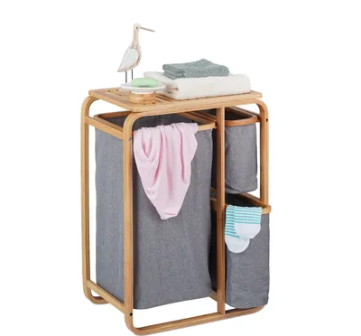 Produktbild von relaxdays Wäschekorb Regal Bambus