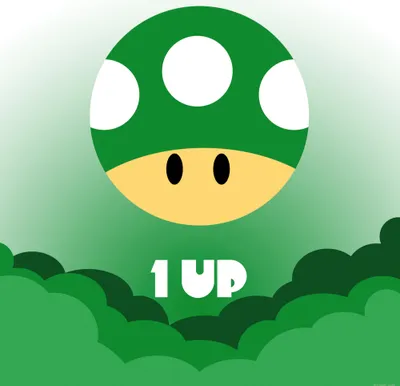 Produktbild von Gaming Kunstdruck Bild - One Up Icon (100 x 100 cm)