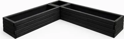 Produktbild von HolzGarden Set 3 Stück Pflanzkübel Holz 2x 80x30x40 cm + 40x30x40 cm Imprägniert Farbe Ebenholz Wetterfest Blumenkasten Blumentopf