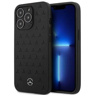 Obrázok produktu pre Mercedes Benz kožené tvrdé puzdro Stars pre Apple iPhone 13 Pro Black Case Cover