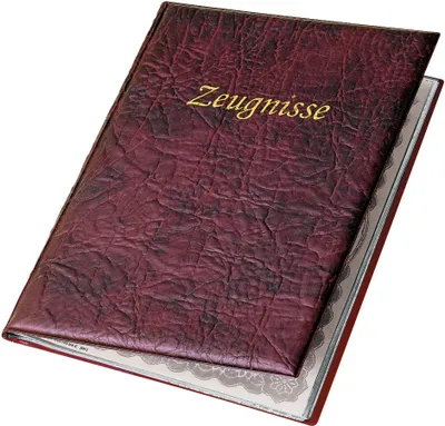 Produktbild von Zeugnismappe A4 mit 10 Taschen weinrot