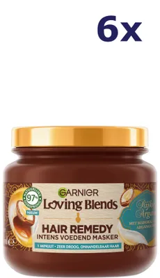 Image de 6 masques Garnier Loving Blends 340 ml à l'argan