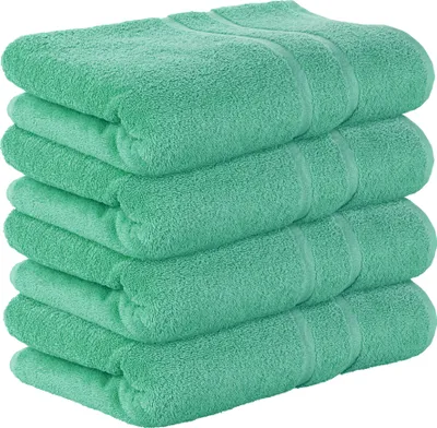 Produktbild von StickandShine 4er SET Premium Frottee Badetuch 100x150 cm in smaragdgrün  in 500g/m² aus 100% Baumwolle