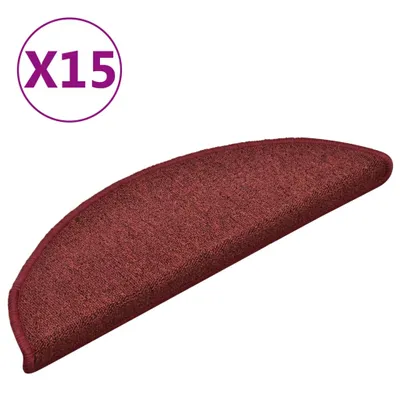 Obrázek produktu pro vidaXL Rohožky 15 ks 56x17x3 cm Bordeaux Půlkruhové rohože