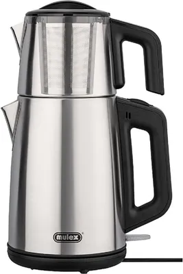 Produktbild von Mulex Samowar Tee-Express Teemaschine, Silber Matt mit Glaskanne