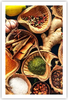Produktbild von Poster - Poster ohne Rahmen - Küche Essen Kräuter Gewürze - 61x91,5 cm - Wand Bild - Wanddeko - Wandbilder - Kunstposter - Wandposter - Bilder - Kunstdruck - Wanddekoration - Wandbild P2XPA61x91-2844