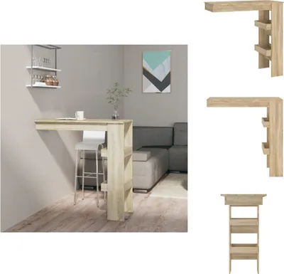 Obrázek produktu pro vidaXL Nástěnný barový stůl Sonoma dub 102x45x103,5 cm materiál na bázi dřeva - Jídelní stoly