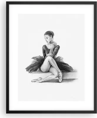 Produktbild von Gerahmtes Poster - Schwarzer Rahmen - Ballerina Zeichnung Bleistift - 40x50 cm - Wand Bild - Wanddeko - Wandbilder - Kunstposter - Wandposter - Bilderrahmen - Bilder - Kunstdruck - P2BPA40x50-4496
