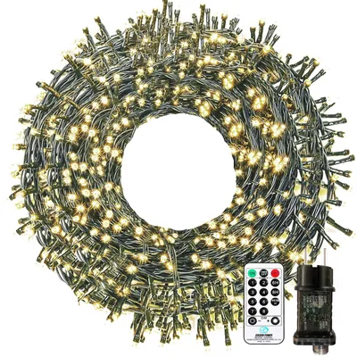 LED-Lichterkette 20 m, 200 LEDs, warmweiß, IP65, mit Fernbedienung