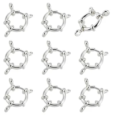 10x Federringverschlüsse 14 mm, 304 Edelstahl, silber, für DIY-Schmuck