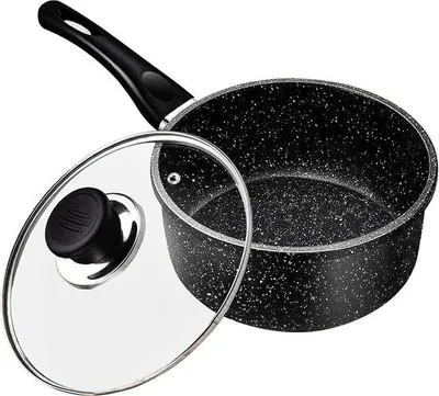 Image de Petite poêle Ø 16 cm, antiadhésive, noire, compatible induction, électrique, gaz