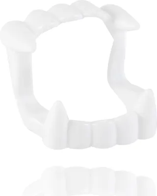 Produktbild von 20x Vampirzähne für Kinder - Vampirgebiss - kinderfreundlich - stabil & unbedenklich - Gebiss Dracula Vampir zum Aufstecken - Halloween & Fasching