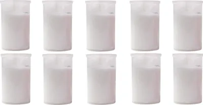Produktbild von 10x Grabkerzen weiß Tagebrenner Grablicht Trauerkerze Grableuchte Grabschmuck