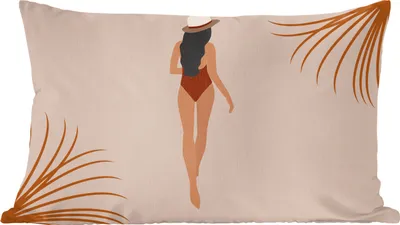 Produktbild von MuchoWow® Zierkissen Sofakissen Wohnzimmer Dekokissen 50x30 cm Sommer - Frau - Abstrakt - Wohnzimmerdekoration - Polster mit Photo