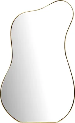 Produktbild von Wandspiegel Asymmetrisch 60x100 cm Metall Design Hängespiegel Gold, Eisen Dekospiegel Unförmig mit Rahmen, Spiegel Wand Groß, Flurspiegel Garderobenspiegel Modern