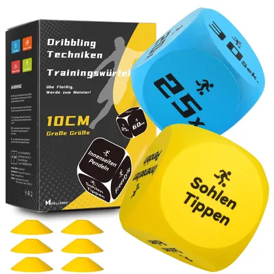 Produktbild von Fußball-Trainingsset für Kinder, 2-teiliges Set zum Dribbeln und zur Verbesserung der Fähigkeiten