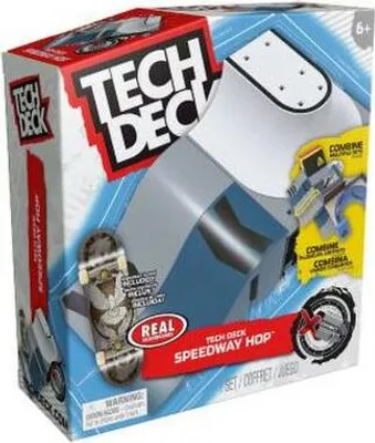 The image shows the retail packaging of a Tech Deck Speedway Hop toy set.