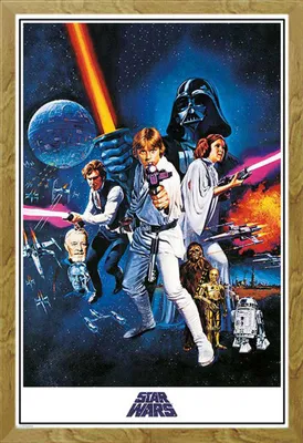 Immagine prodotto di Star Wars - Poster - Una nuova speranza - Foglio unico + cornice rimovibile, Shinsuke® Maxi MDF oak, vetro acrilico