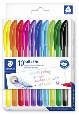 Immagine prodotto di Staedtler Ball 4320 Multicolore Penna a sfera retrattile a clip Medio 10 pz