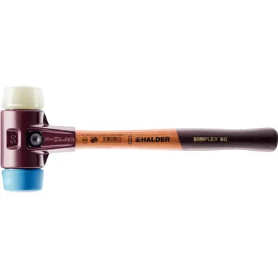 Image de Maillet HALDER SIMPLEX TPE souple / nylon avec boîtier en fonte malléable et manche en bois - D=40 mm - 3018.040