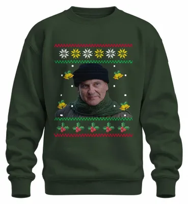 Productafbeelding van Harry Kevin, "Alleen thuis" kersttrui, "Feuchte Banditen" model, sweatshirt, smaragdgroen, maat XXL