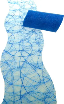 Produktbild von Sizoweb Tischband Wellenschnitt mittelblau ca. 12,5 cm Rolle 25 Meter - 64W 036-R 125