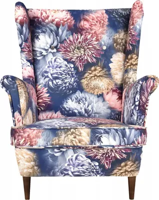 Produktbild von Family Meble Ohrensessel Print Relaxsessel Skandinavisch Bequemer Sessel Loungesessel Fernsehsessel Für Wohnzimmer Schlafzimmer Büro (FLOWER 2)