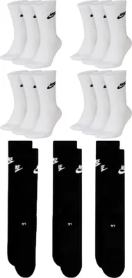 Produktbild von 9 Paar NIKE DX5025 Essential CREW Socken Damen, Herren, Unisex Sportsocken - Farbe: weiß / weiß / schwarz - Größe: 46-50