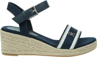 Zdjęcie produktu dla Tommy Hilfiger WEBBING WEDGE SANDAL Buty damskie Sandały wysokie Niebieski rekreacyjny, Rozmiar buta:40 EU