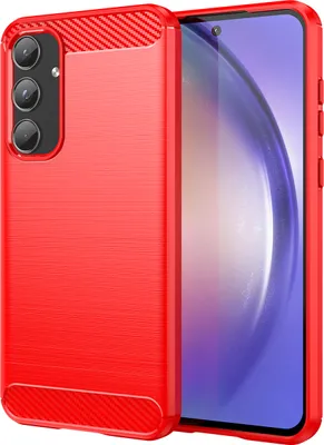 Produktbild von Hülle für Samsung Galaxy A55 Carbon-Faser Weich TPU Silikon Stoßfest Handyhülle Rot