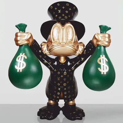Zdjęcie produktu dla Casa Padrino figurka dekoracyjna kaczka czarny / złoty / zielony h. 45 cm - Rzeźba dekoracyjna