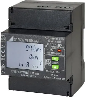 Produktbild von Gossen Metrawatt U2389-V011 Drehstromzähler mit Wandleranschluss digital MID-konform: Ja (U2389-V011)