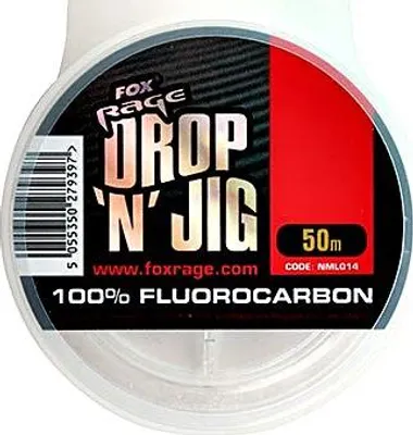 Produktbild von Fox Rage Fluocarbon Schnur Drop 'n' Jig 50m, Durchmesser/Tragkraft:0.18mm / 2.57kg Tragkraft