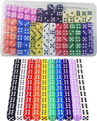 Produktbild von Farbige 6-Seitige Würfel 12 mm, 100 Stück, Translucent, für Brettspiele