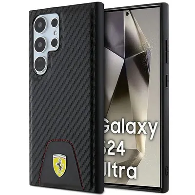Obrázek produktu pro Etui Ferrari Carbon prošívané dno Na Samsung Galaxy S24 Ultra - Černé
