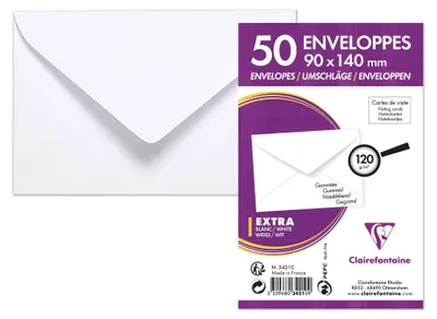 Produktbild von Clairefontaine Umschl naßkleb 90x140 120g Pck 50