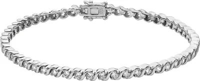 Produktbild von Atemberaubendes 925 Sterling Silber Damen - Tennis Armband mit Zirkonia - 5mm, 11 Gramm; TRS25482