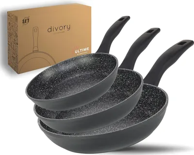 Produktbild von Divory Kochgeschirr Set - Gesund Kochen ohne Öl - 3 Stück