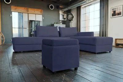 Produktbild von KAWOLA Hocker mit Stauraum IDA Stoff dunkelblau