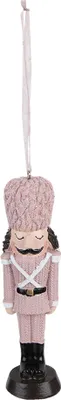 Produktbild von Clayre & Eef Weihnachtsanhänger Nussknacker 13 cm Rosa Polyresin