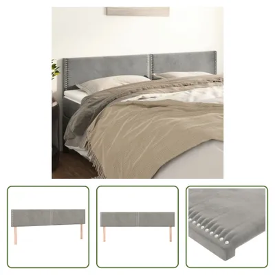 Produktbild von The Living Store Kopfteile 2 Stk. Hellgrau 100x5x78/88 cm Samt