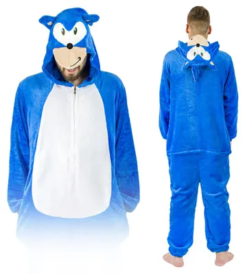 Obrázok produktu pre Pánske pyžamo ZOLTA kigurumi, jednodielny overal, kostým Sonic S
