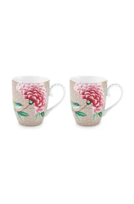 Produktbild von Pip Studio Becher Blushing Birds Khaki 350 ml - 2 Stück